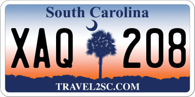 SC license plate XAQ208