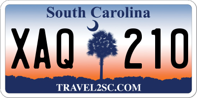 SC license plate XAQ210