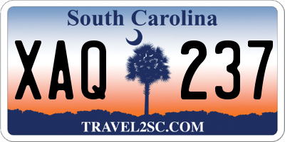 SC license plate XAQ237