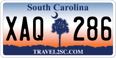 SC license plate XAQ286