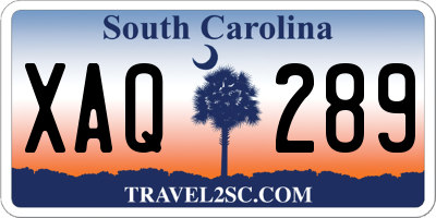 SC license plate XAQ289