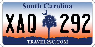 SC license plate XAQ292
