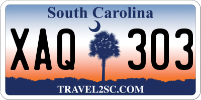 SC license plate XAQ303