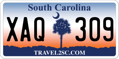 SC license plate XAQ309