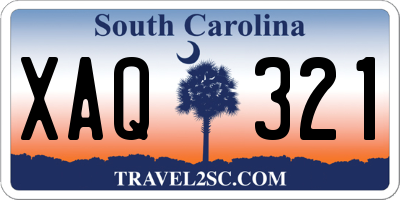 SC license plate XAQ321