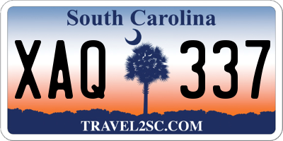 SC license plate XAQ337