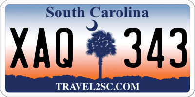 SC license plate XAQ343