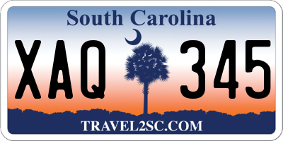 SC license plate XAQ345