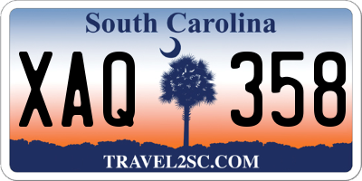 SC license plate XAQ358
