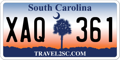 SC license plate XAQ361
