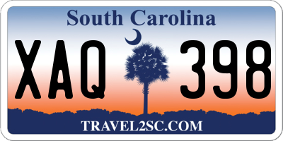 SC license plate XAQ398
