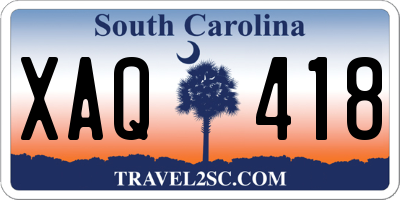 SC license plate XAQ418