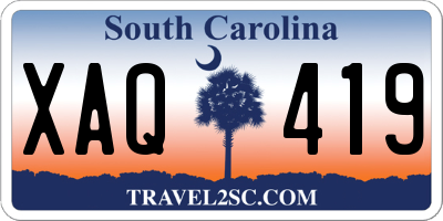 SC license plate XAQ419