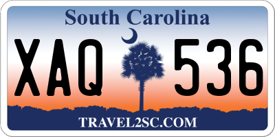 SC license plate XAQ536