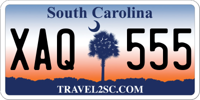 SC license plate XAQ555