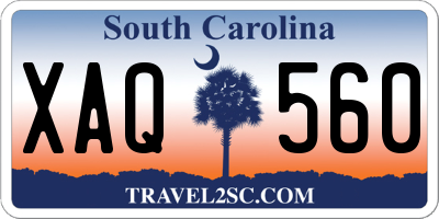 SC license plate XAQ560
