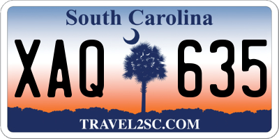 SC license plate XAQ635