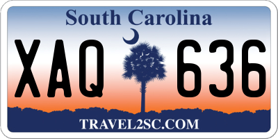 SC license plate XAQ636