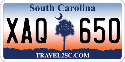 SC license plate XAQ650