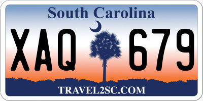 SC license plate XAQ679