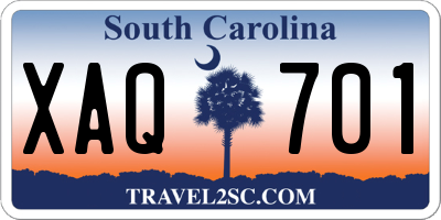 SC license plate XAQ701