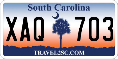 SC license plate XAQ703