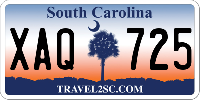 SC license plate XAQ725