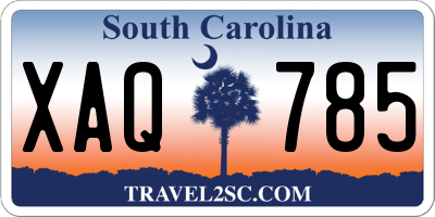 SC license plate XAQ785