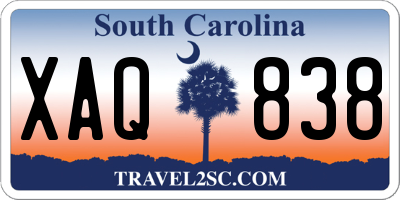 SC license plate XAQ838