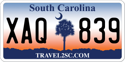 SC license plate XAQ839