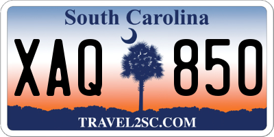 SC license plate XAQ850