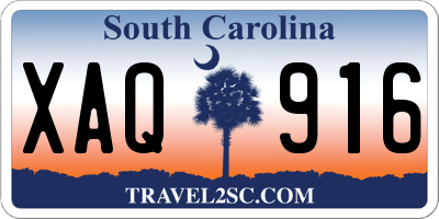 SC license plate XAQ916