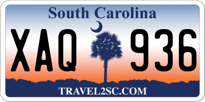 SC license plate XAQ936