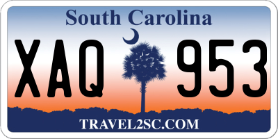 SC license plate XAQ953