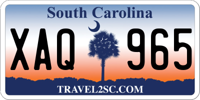 SC license plate XAQ965