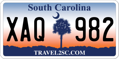 SC license plate XAQ982