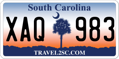 SC license plate XAQ983