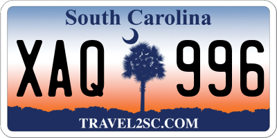 SC license plate XAQ996