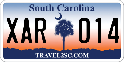 SC license plate XAR014