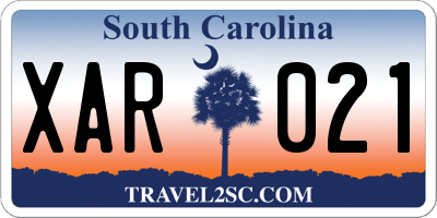 SC license plate XAR021