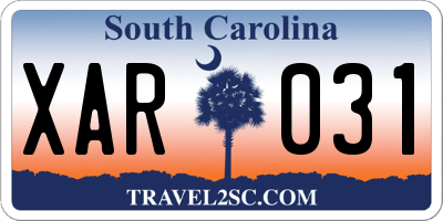 SC license plate XAR031