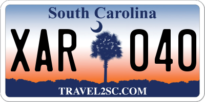 SC license plate XAR040