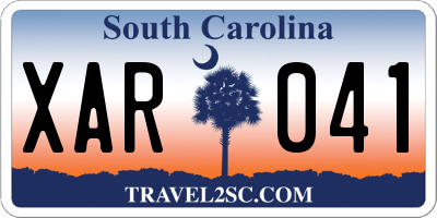 SC license plate XAR041