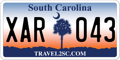 SC license plate XAR043