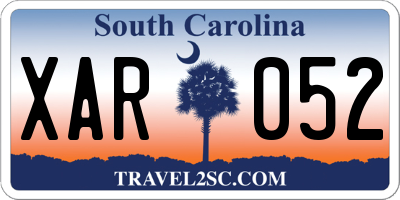 SC license plate XAR052