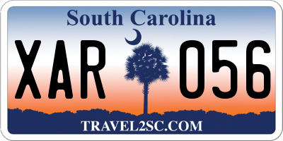 SC license plate XAR056