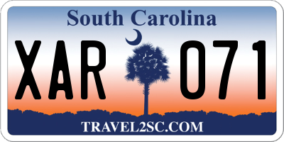 SC license plate XAR071