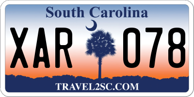 SC license plate XAR078