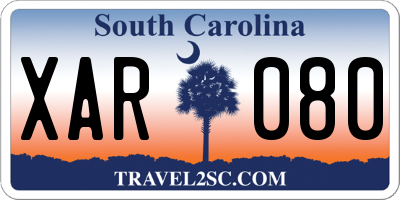 SC license plate XAR080