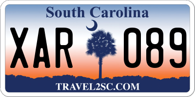 SC license plate XAR089